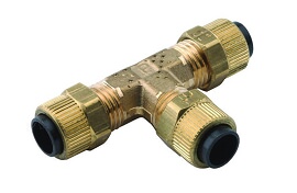 Dental Fitting - Tee Poly - 1/4" Brass