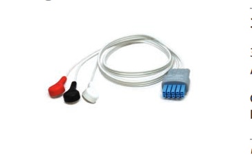 Patient Monitor ECG leads 3 lead disposable snap AAMI 24"