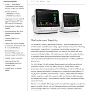 Patient Monitor Accessories Mindray ePM Series Quick Reference Guide