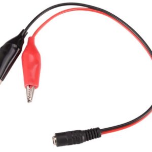 Physiotherapy Lead Wires 42" BLACK TENS 2.5MM FEMALE TO DUAL PINCH CLIPS BLACK to RED BLK