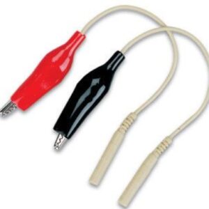 Physiotherapy Lead Wires 6" BLACK FEMALE SOCKET TO ALLIGATOR CLIP WIRES