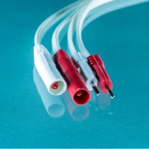 Physiotherapy Lead Wires 120" IVORY DUAL SHEATHED BANANA DUAL PINS RED