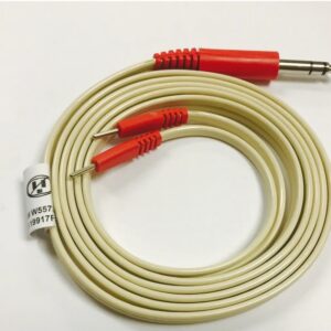 Physiotherapy Lead Wires CDN 1/4" STEREO DUAL PINS 120" IVORY LEAD BLACK