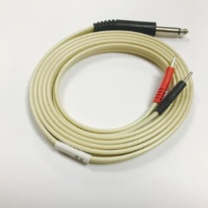 Physiotherapy Lead Wires CDN 1/4" MONO RED DUAL PINS 72" IVORY LEAD