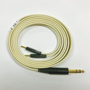 Physiotherapy Lead Wires GOLD FDA 1/4" STEREO DUAL GOLD RED PINS 72" IVORY LEAD