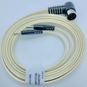 Physiotherapy Lead Wires METTLER 72" GREY LEAD RA 3 PIN DIN to DUAL RED BLACK PINS