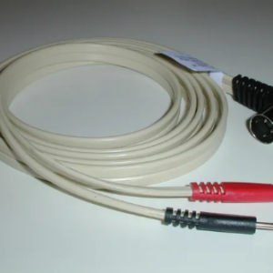 Physiotherapy Lead Wires Mettler 72" IVORY LEAD RA 3 PIN DIN to DUAL BLACK RED PINS
