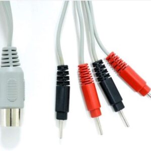 Physiotherapy Lead Wires 72" GREY LEAD VECTRODYNE 5 PIN DIN to FOUR RED BLACK PINS