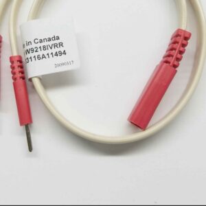 Physiotherapy Lead Wires Ivory 18" BIFURCATED FEMALE BANANA DUAL BANANAS to LEAD Dual Red