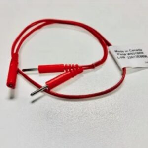 Physiotherapy Lead Wires Red 18" TENS BIFURCATE 0.082" SOCKET to DUAL Red PINS